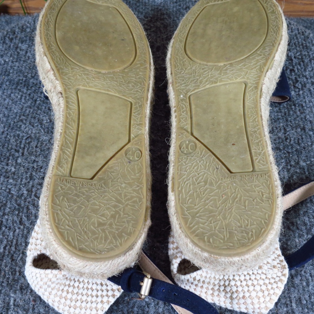 Boden Peggy Womens Espadrille Flat Size 40 Summer Navy Blue Suede Spain - Picture 8 of 9